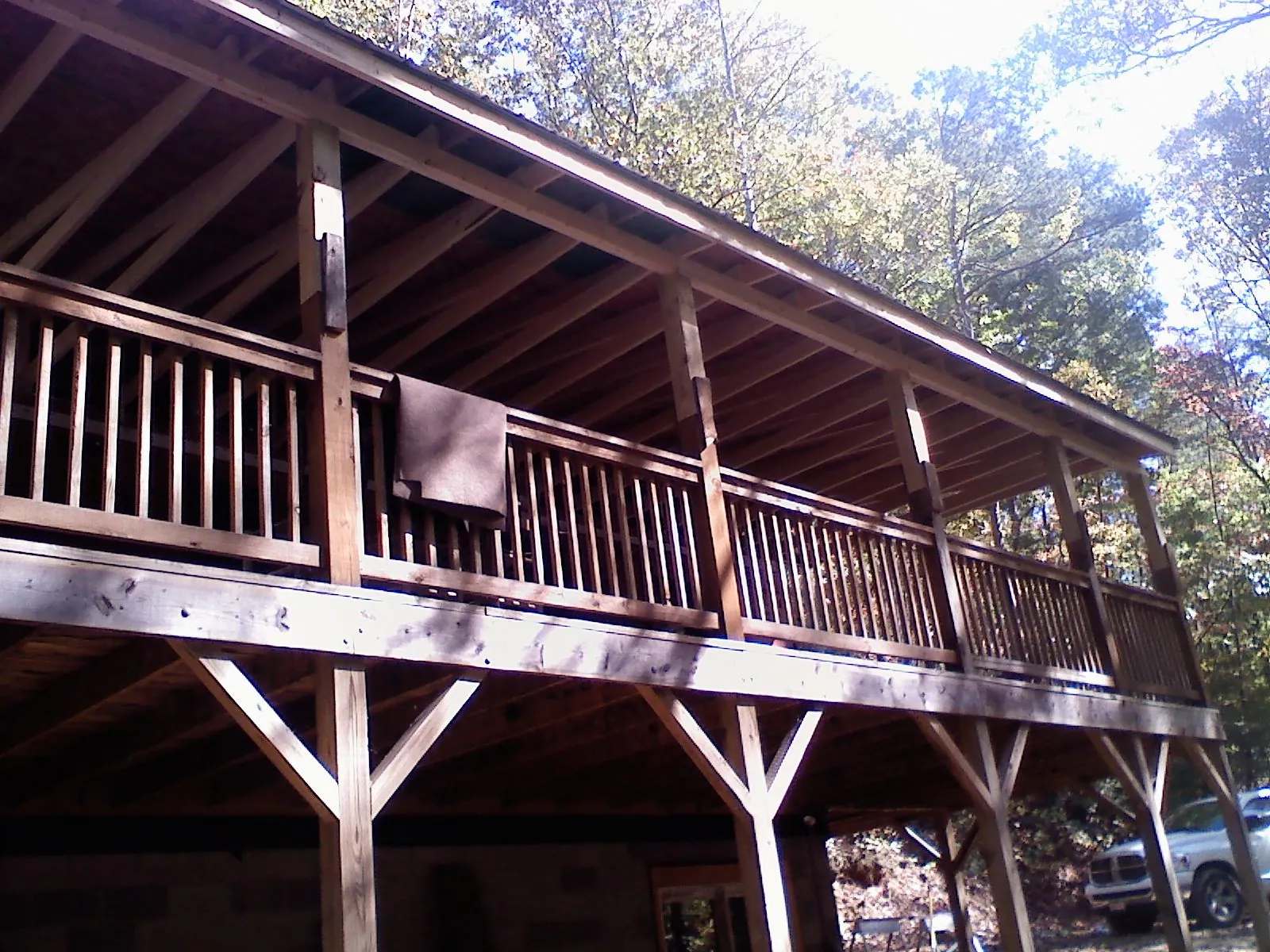 Timber framing under a new elevated porch and deck — Roof Leak Repair in Manchester Township by Roofing Brothers